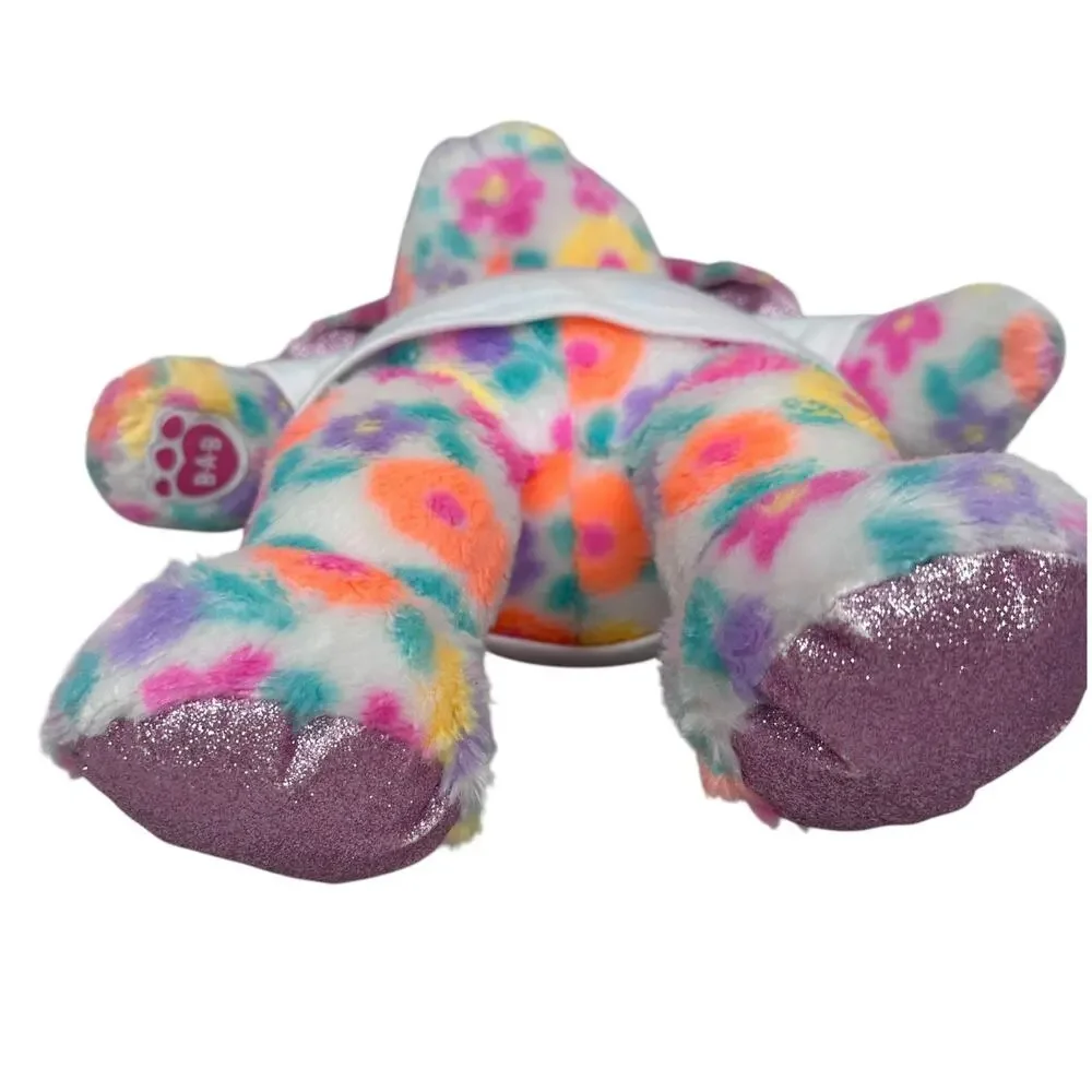Build a Bear Floral Glitter Pawlette Bunny Rabbit Plush‎ Toy BAB Easter Shirt